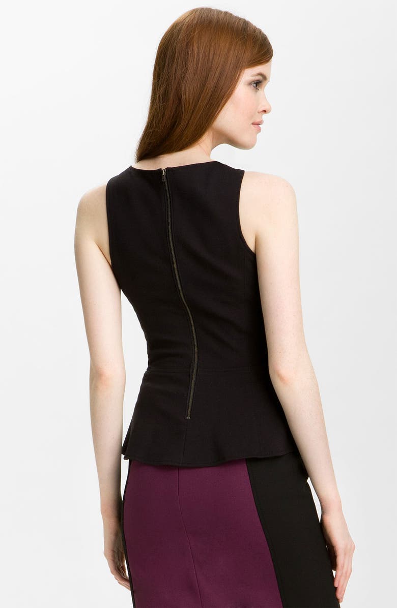 Halogen<sup>®</sup> Leather Front Peplum Top, Alternate, color, 