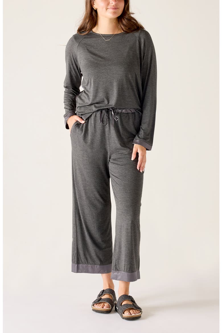 Satin Sailor Modal Pajama Set, Main, color, Grey Eclipse