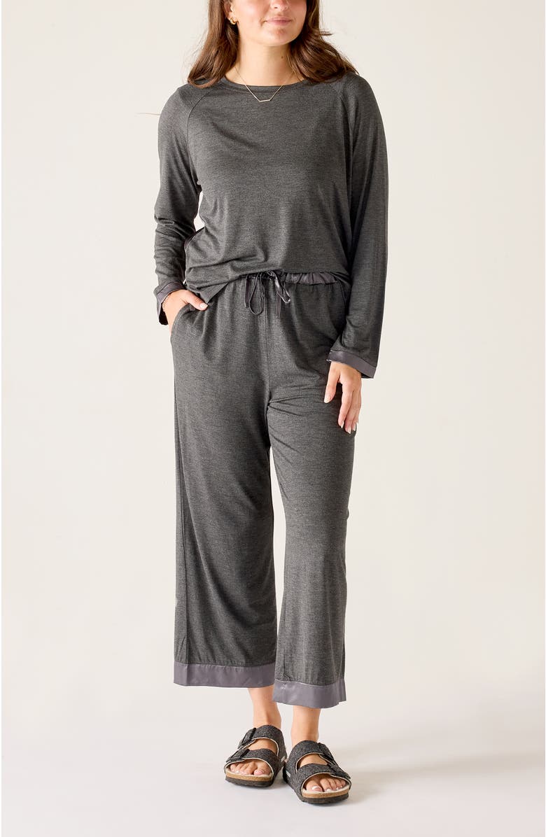 Voyageur by MERSEA Satin Sailor Modal Pajama Set, Main, color, Grey Eclipse