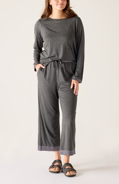 Voyageur By Mersea Satin Sailor Modal Pajama Set In Gray