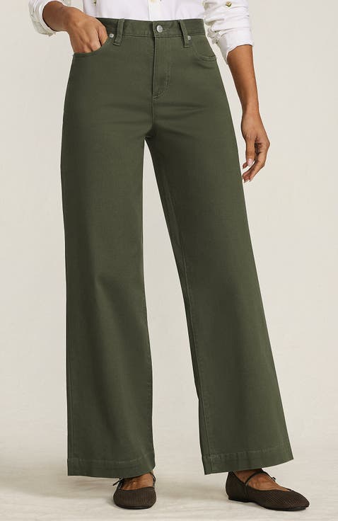 High Rise 5 Pocket Wide Leg Chino Pants
