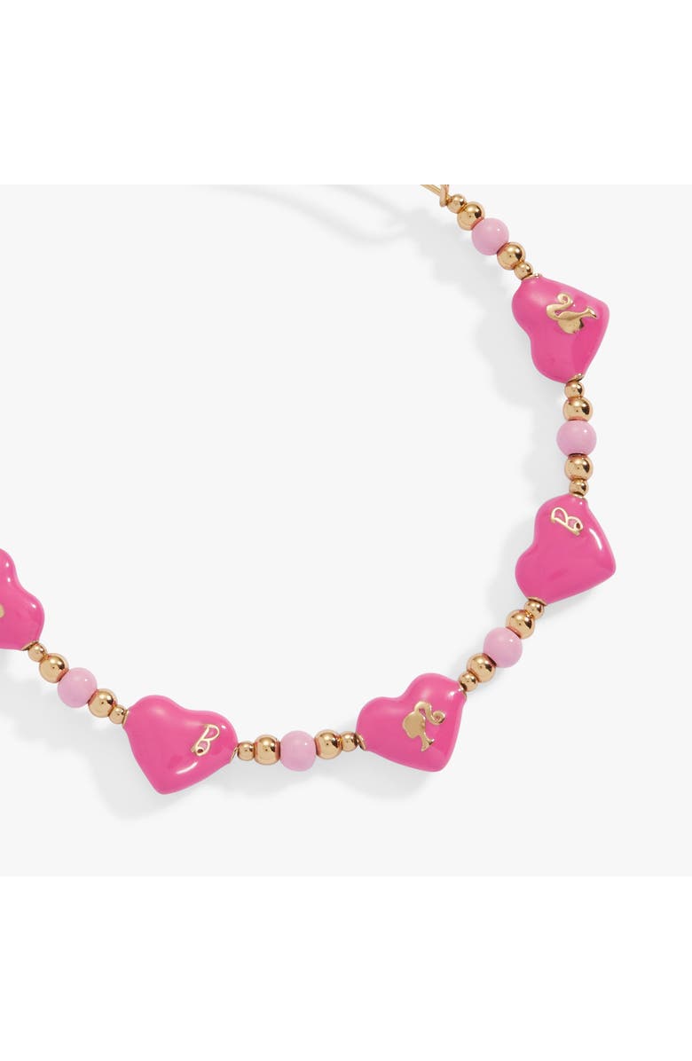 Alex and Ani Barbie Logo Heart Beaded Bangle Bracelet, Alternate, color, Gold