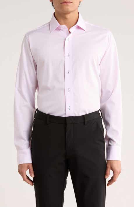 Lorenzo Uomo Trim Fit Textured Cotton Dress Shirt