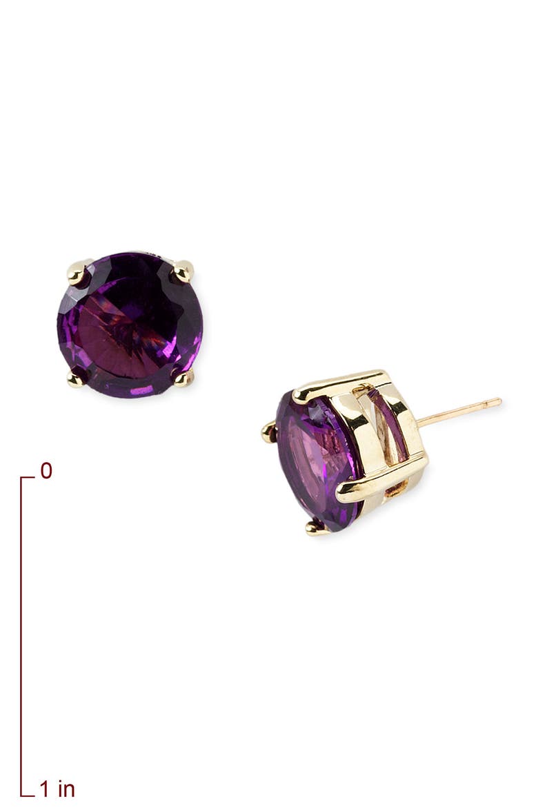 colored stone stud earrings, Alternate, color, PURPLE GUMDROP
