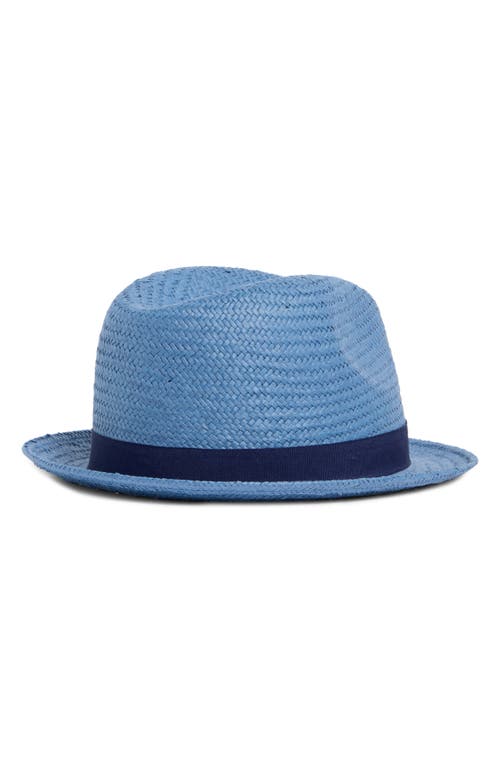 Nordstrom Packable Straw Fedora In Blue