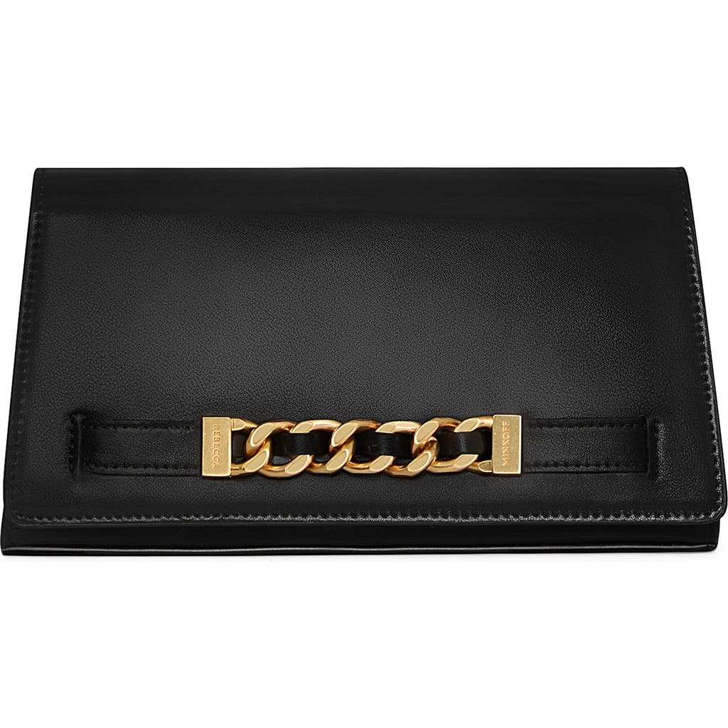 Rebecca Minkoff Curb Link Leather Crossbody Bag In Black