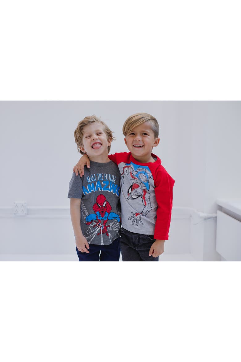 Avengers 2-Pack T-Shirts, Alternate, color, Spider Man Grey Red