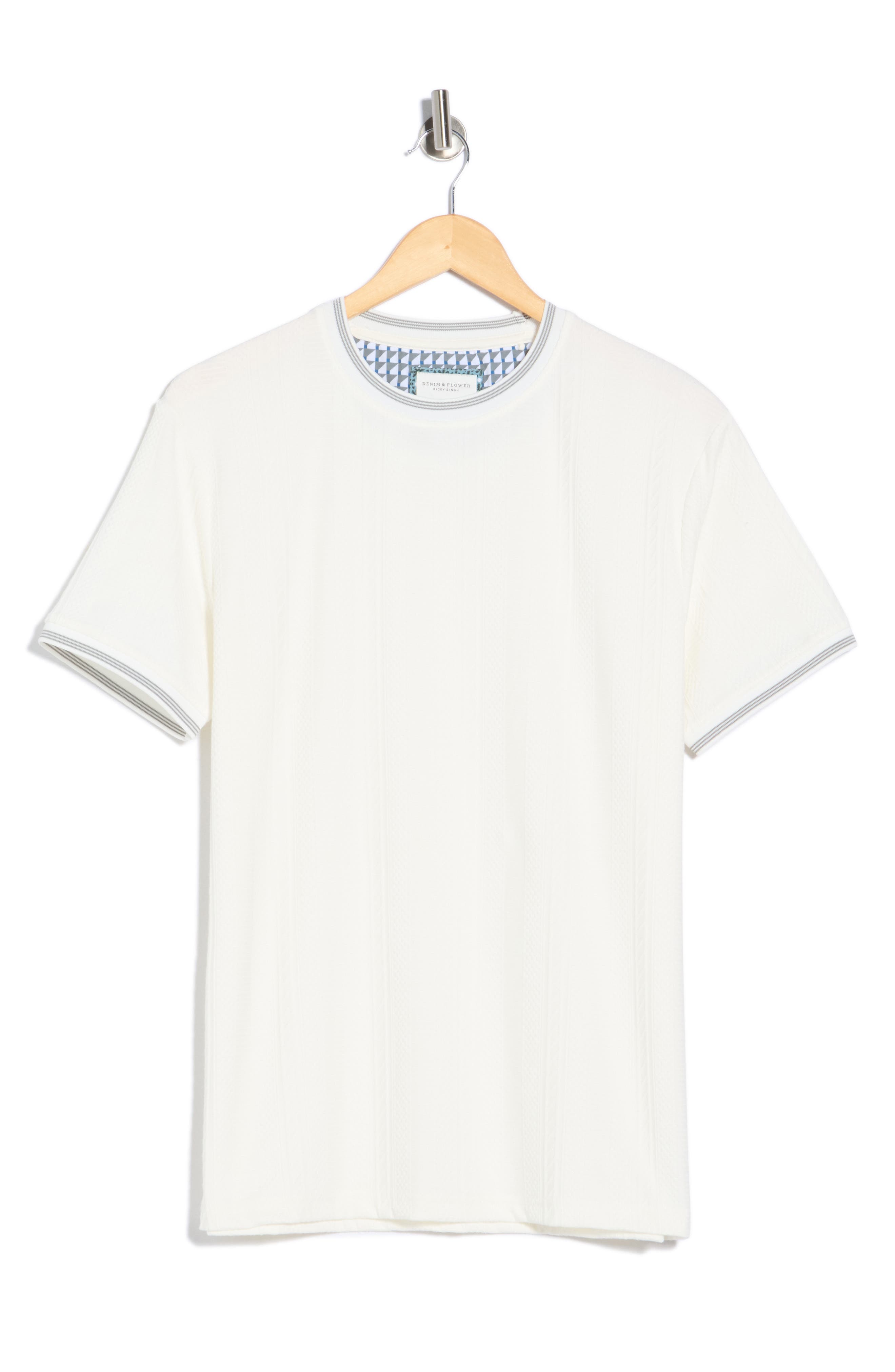 DENIM AND FLOWER Tipped Trim T-Shirt