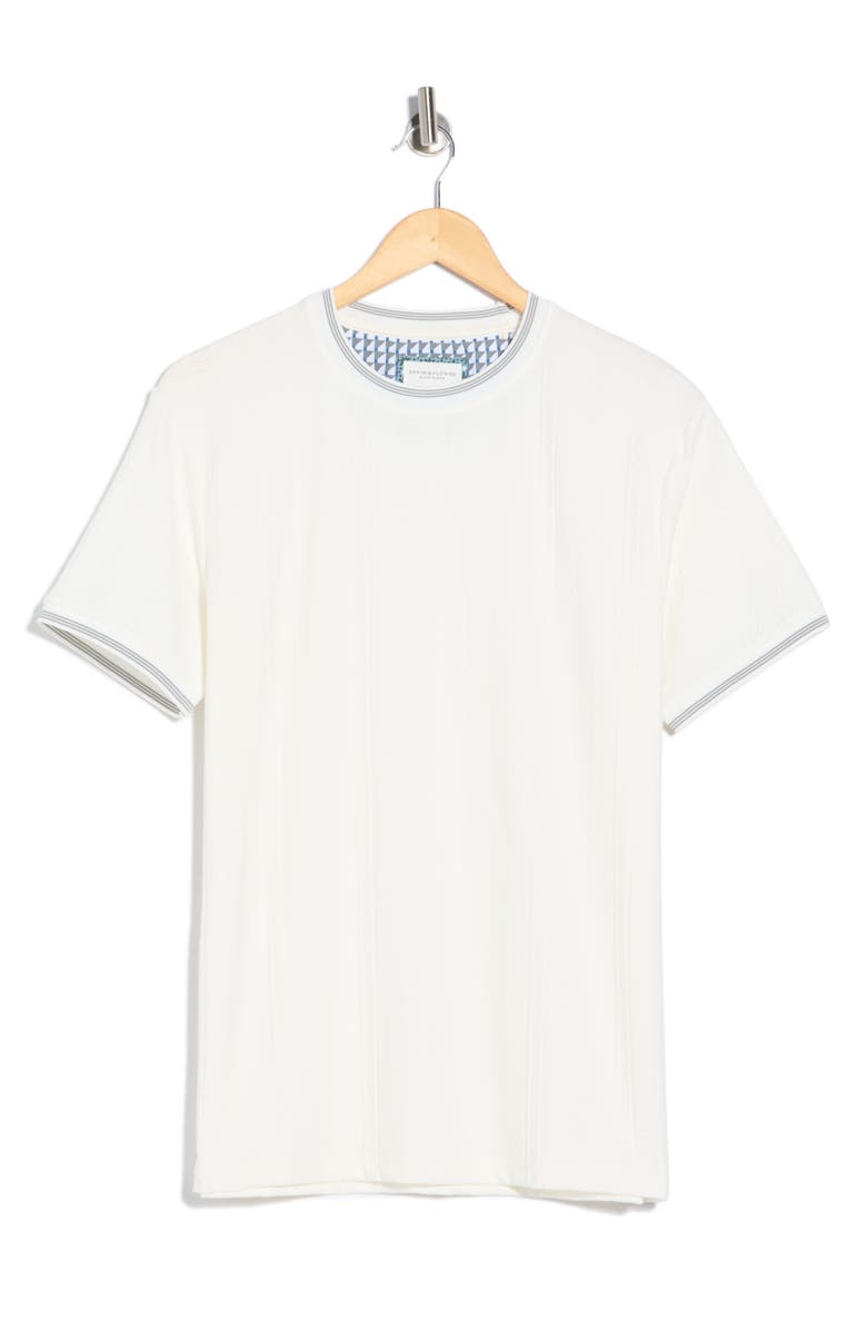 DENIM AND FLOWER Tipped Trim T-Shirt, Main, color, Off White W/ Gray Tipping