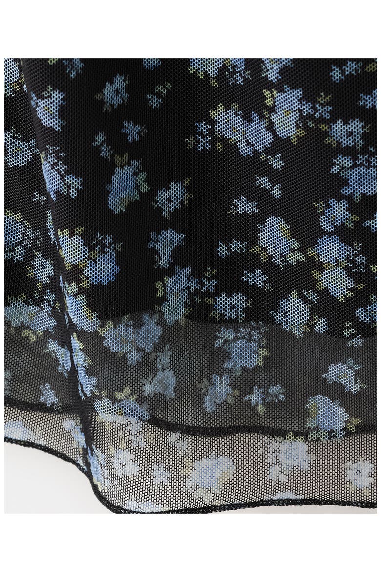 Floral Mesh Slipdress, Alternate, color, BLACK