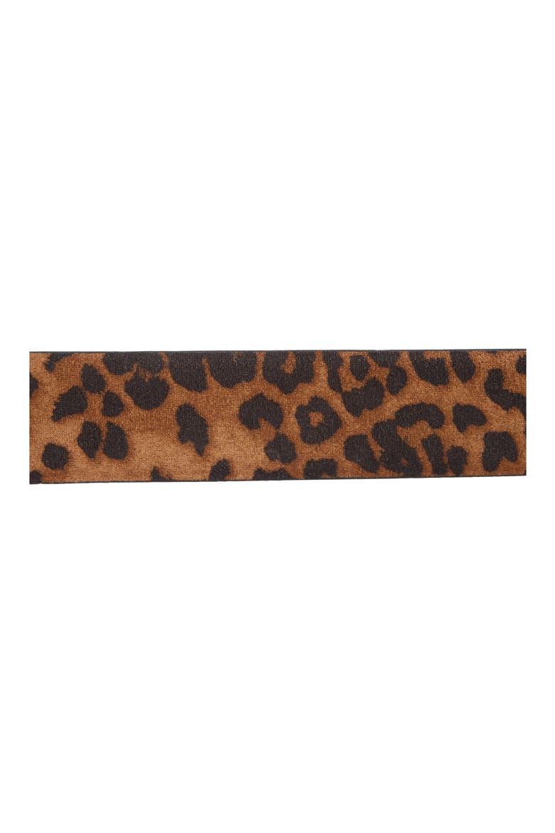 Asymmetrical Buckle Faux Leather Belt, Alternate, color, LEOPARD