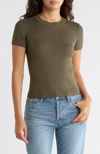 Leith Compact Sweater Tee In Green