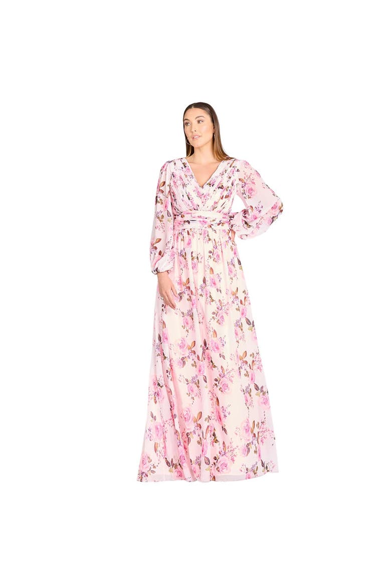 Long Sleeve Print Dress, Main, color, Pink