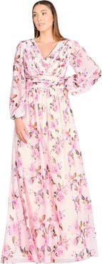 LARA New York Long Sleeve Print Dress