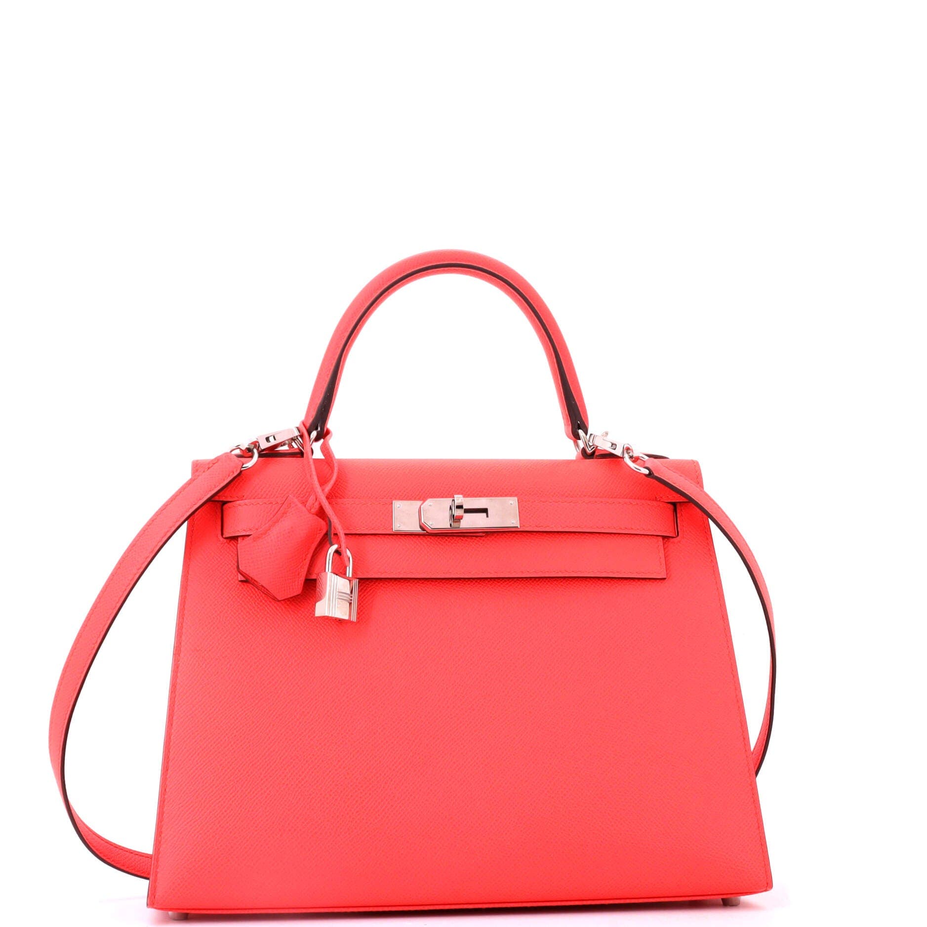 Pre-Owned Hermes Kelly Handbag Pink Epsom with Palladium Hardware 28, Alternate, color, Rose Texas