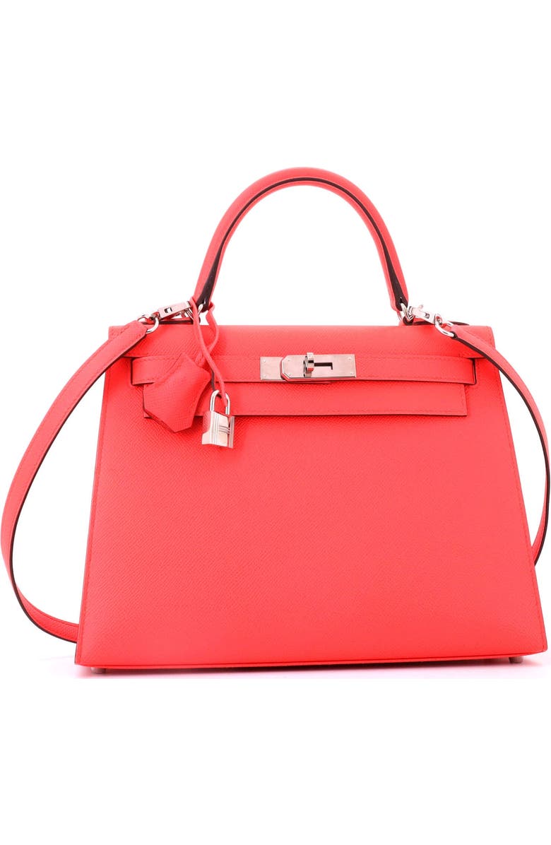 Pre-Owned Hermes Kelly Handbag Pink Epsom with Palladium Hardware 28, Alternate, color, Rose Texas