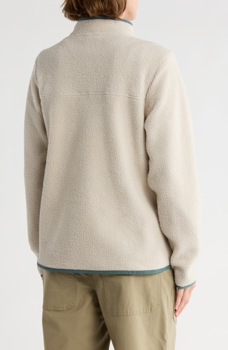 KYODAN Mock Collar Faux Shearling Jacket, Alternate, color, Ivory With Contrast Zipper