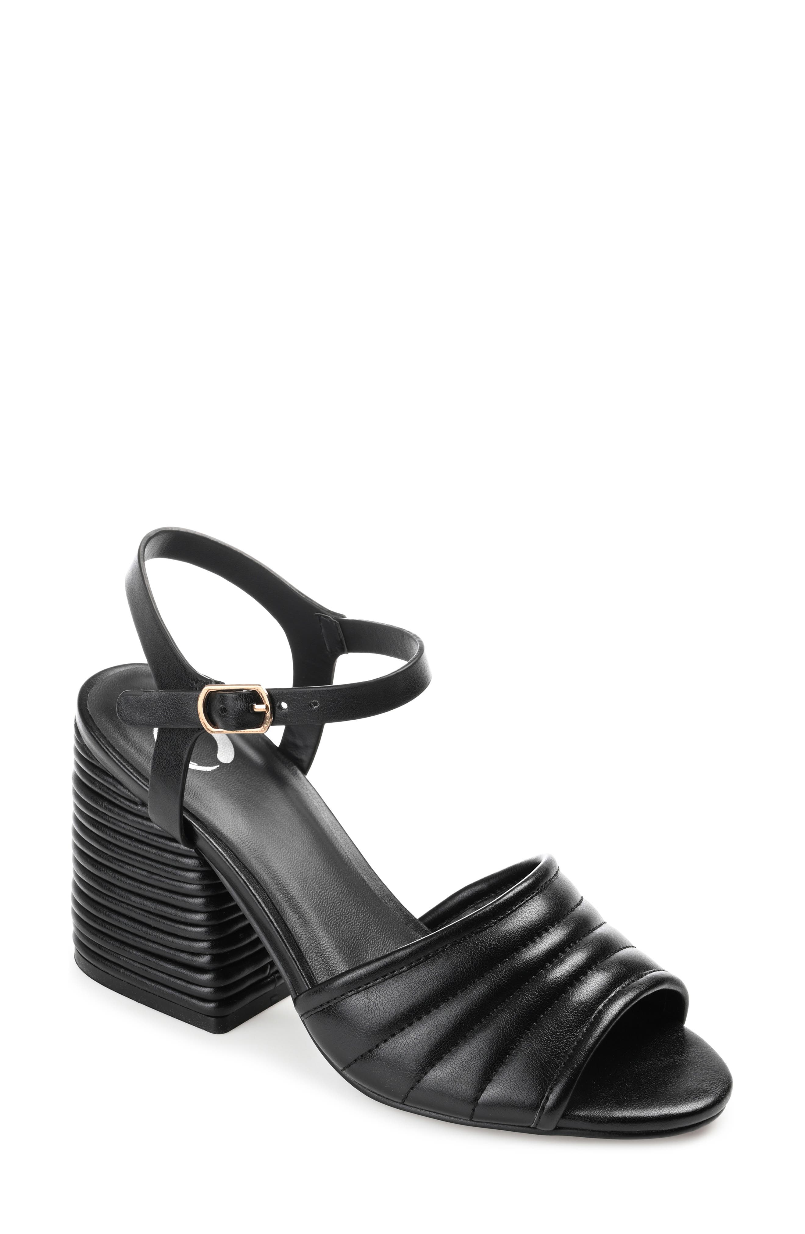 Journee Collection Charmaine Heeled Sandal, Main, color, Black