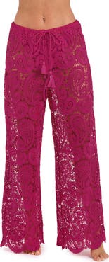 L'AGENCE Geraldine Lace Wide Leg Cover-Up Pants
