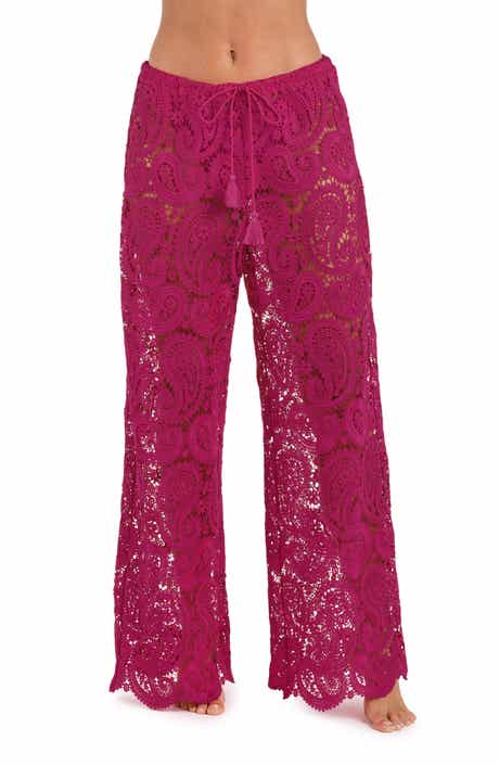 L'AGENCE Geraldine Lace Wide Leg Cover-Up Pants