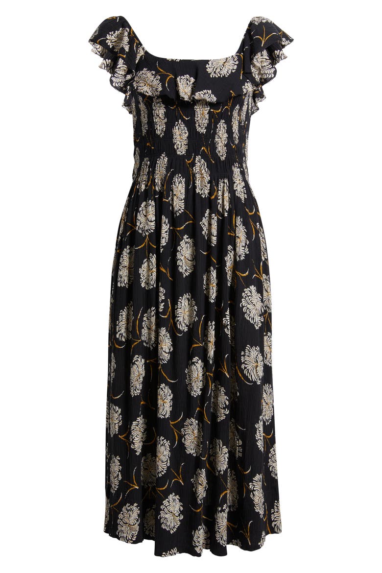 The Havana Print Maxi Dress, Alternate, color, BLACK DANCING FLORAL