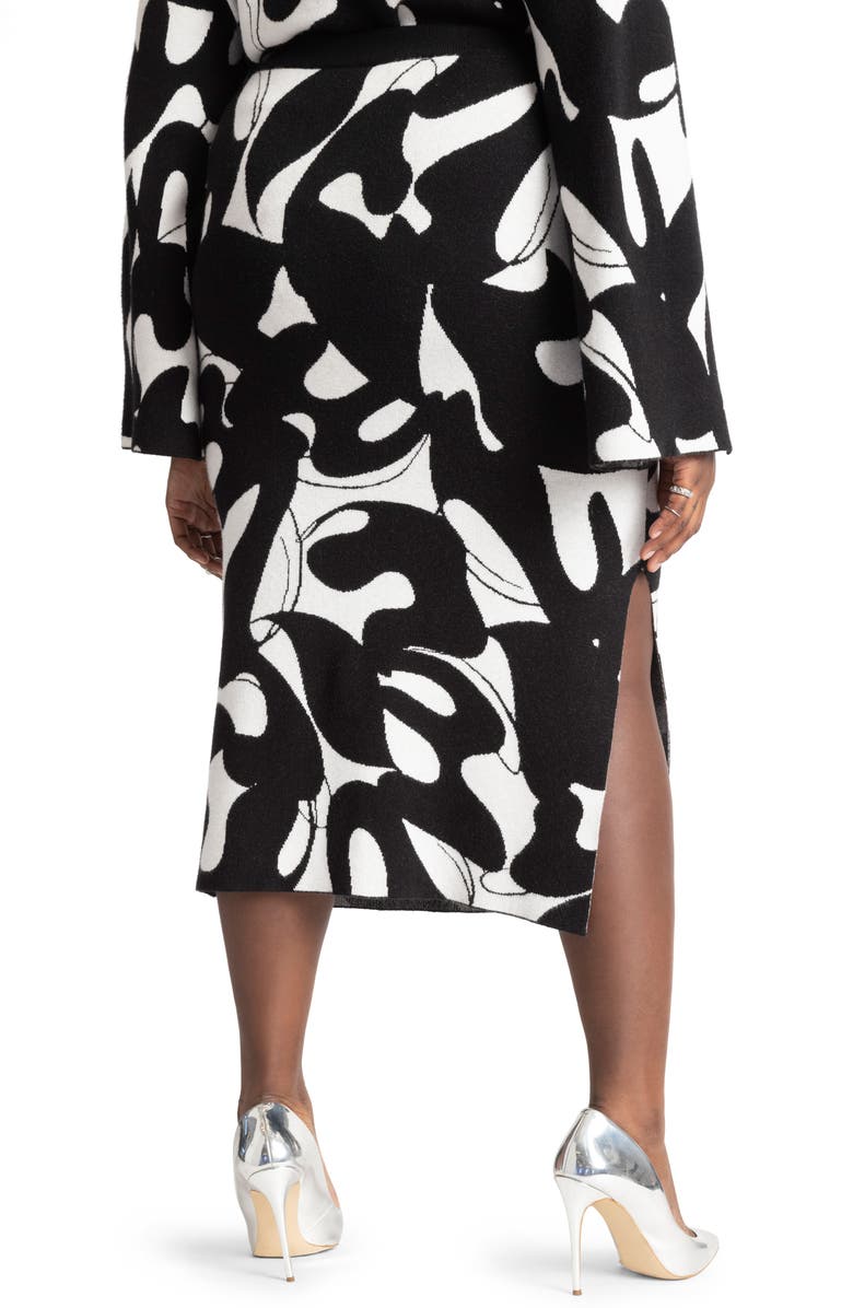 ELOQUII Intarsia Sweater Skirt, Alternate, color, 