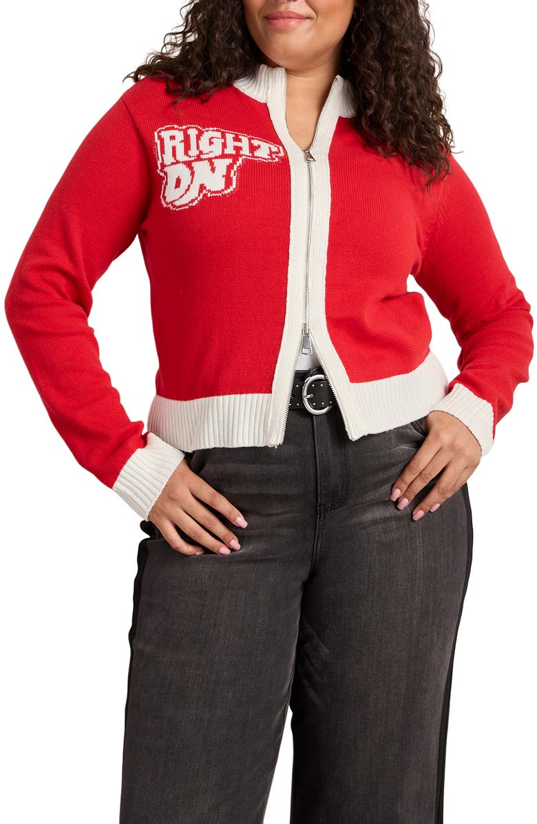 Sanctuary Joe Cool Zip Sweater, Alternate, color, Cherry Lacquer Red