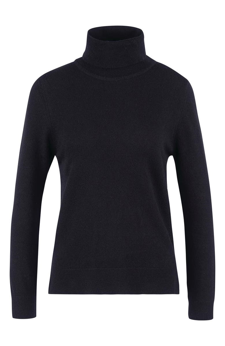Barbour Pendle Elbow Patch Wool & Cotton Turtleneck Sweater, Alternate, color,