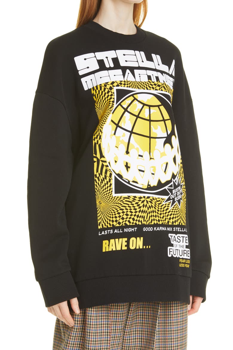 Rave Graphic Sweatshirt, Alternate, color, BLACK