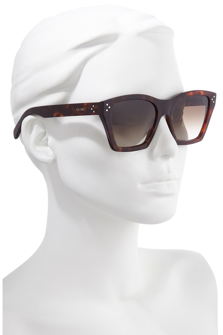 55mm Cat Eye Sunglasses, Alternate, color, DARK HAVANA/ GRADIENT BROWN
