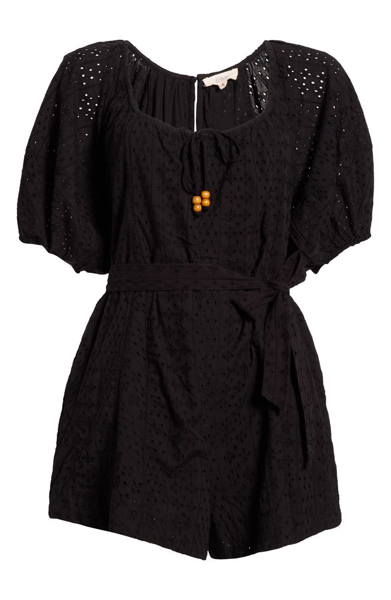 Elan Tie Waist Cover-Up Romper, Alternate, color,