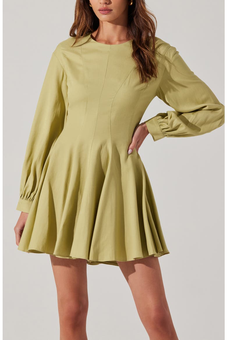 Elowyn Long Sleeve Mindress, Alternate, color, MATCHA