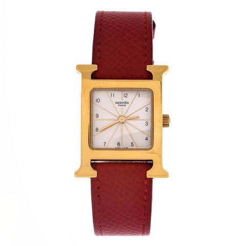 Heure H Quartz Watch Plated Metal and Leather 21
