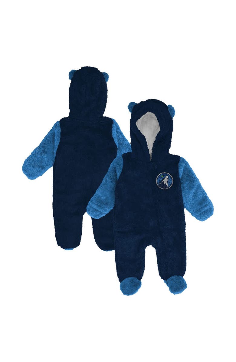 Outerstuff Infant 
Newborn Outerstuff Navy Minnesota Timberwolves Stay Napping Fleece Bunting Full-Zip Hooded Sleeper, Main, color, Navy