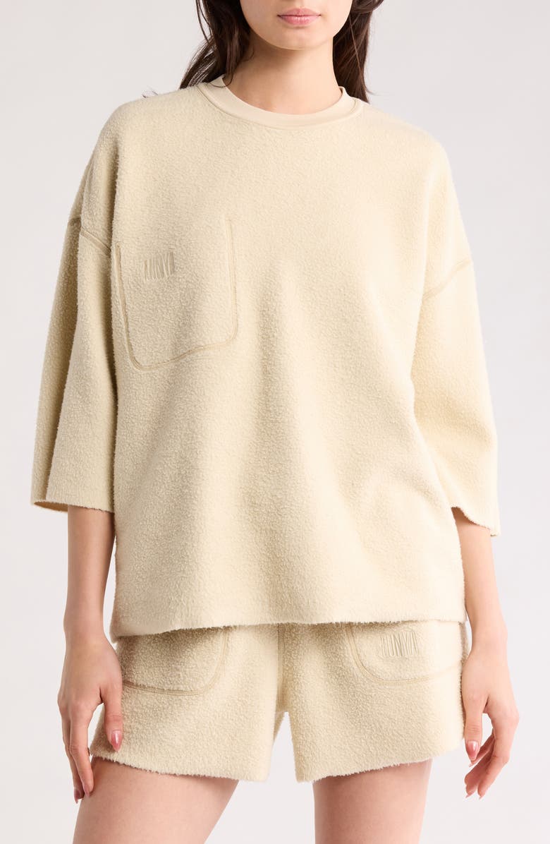 Lunya Silksweats<sup>™</sup> Reversible Crop Pajama Top, Alternate, color, Waltzing Sand