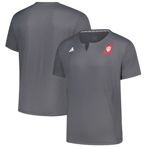 Men's adidas  Gray Indiana Hoosiers Dugout Coaches Adizero Notch Neck Pullover Top