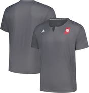 adidas Men's adidas  Gray Indiana Hoosiers Dugout Coaches Adizero Notch Neck Pullover Top