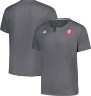 adidas Men's adidas  Gray Indiana Hoosiers Dugout Coaches Adizero Notch Neck Pullover Top