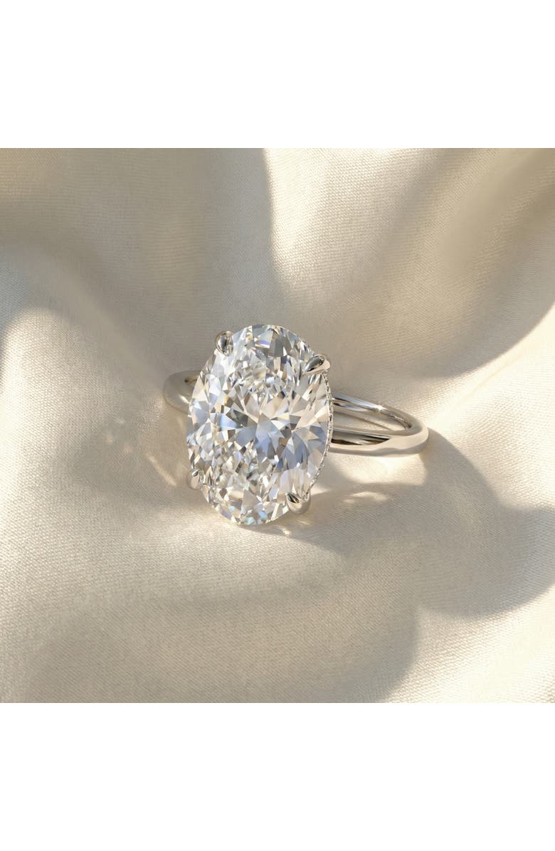 Bliss Diamond Certified 5.08CT Oval Diamond Hidden Halo Engagement Ring 14k Gold Lab Grown, Alternate, color, 14K White Gold
