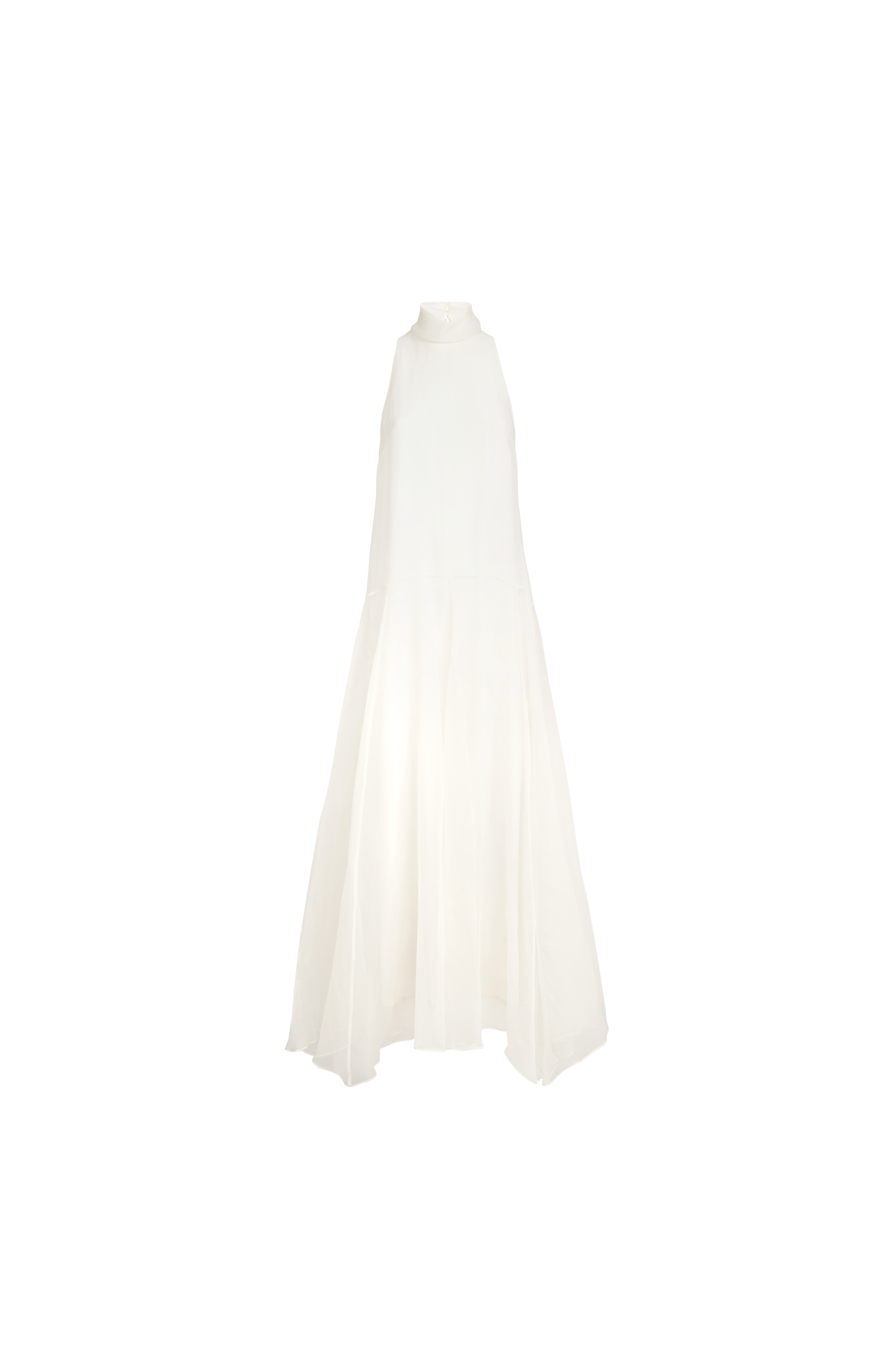 Crispy silk dress with monili - image 2