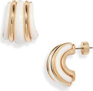 Nordstrom Curved Enamel Hoop Earrings