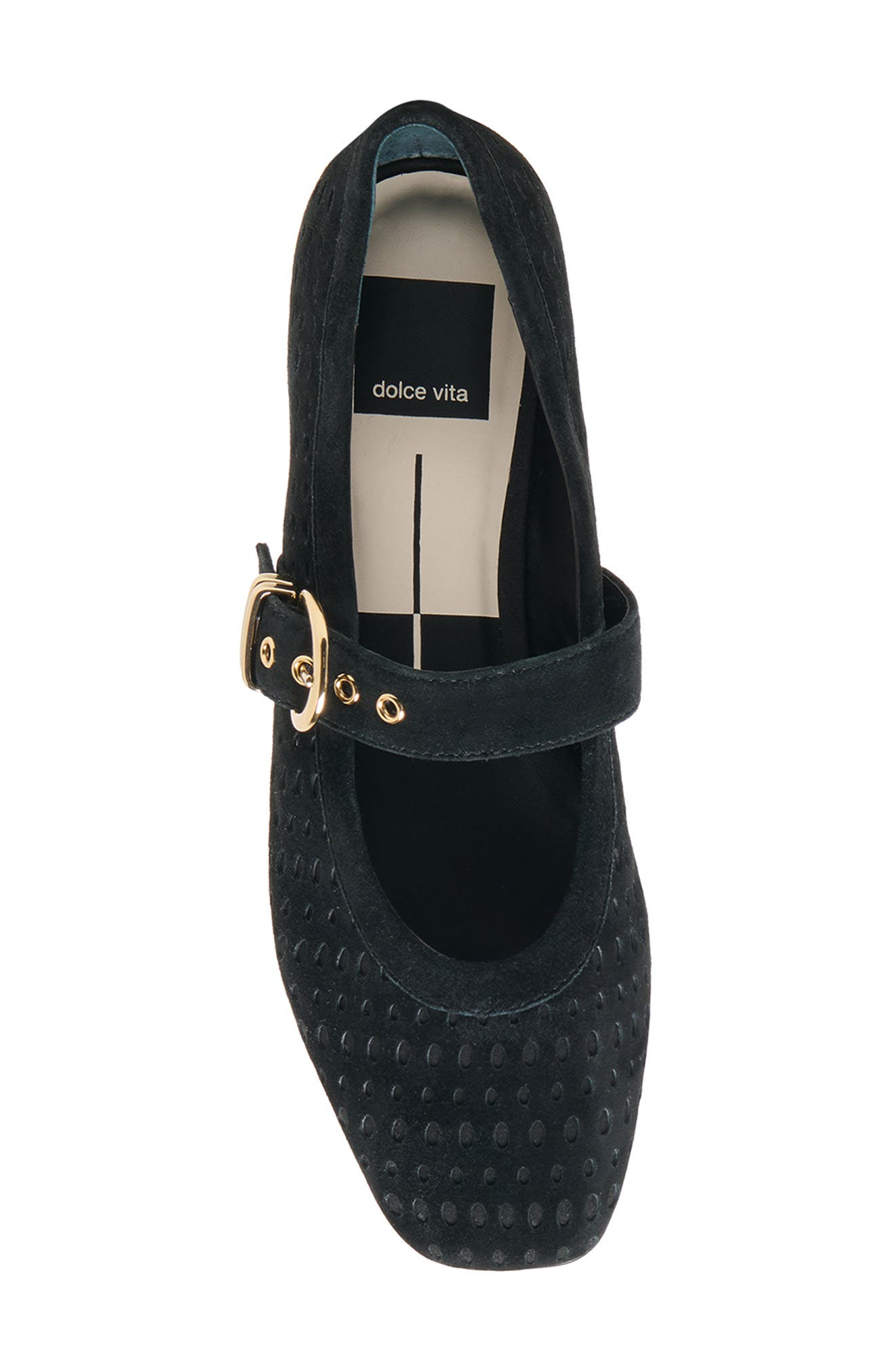 Mikela Mary Jane Flat, Alternate, color, ONYX PERFORATED