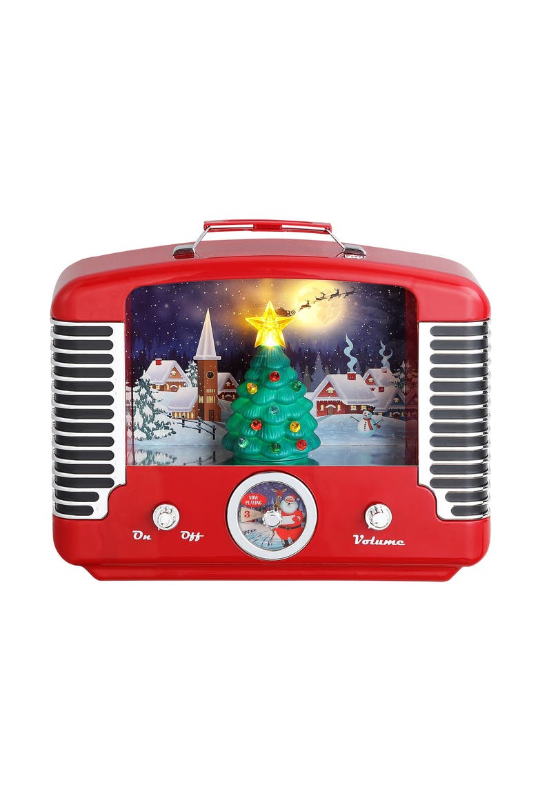 12 in. Nostalgic Tree Radio - Red, Main, color, Red