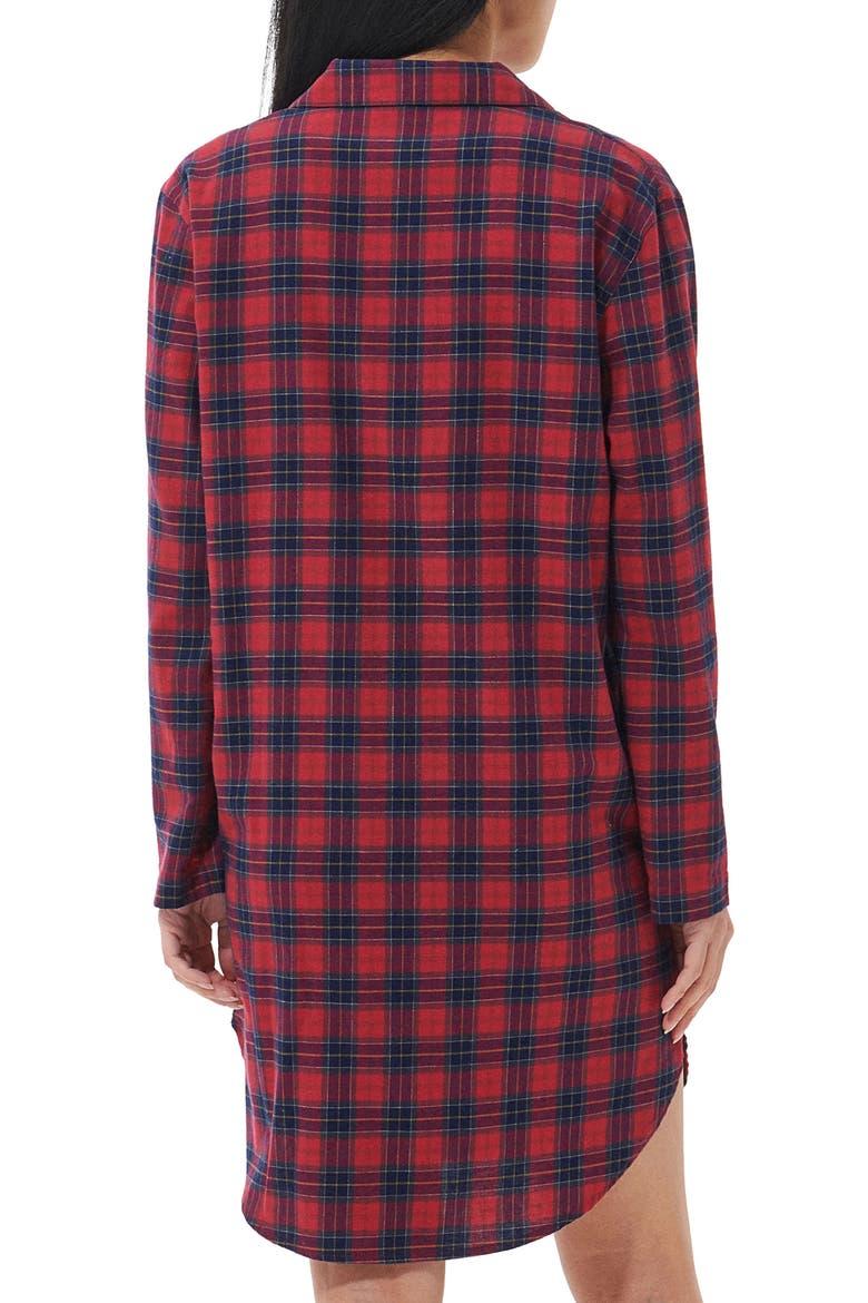 Etta Tartan Brushed Cotton Nightshirt, Alternate, color, SMALL RED TARTAN