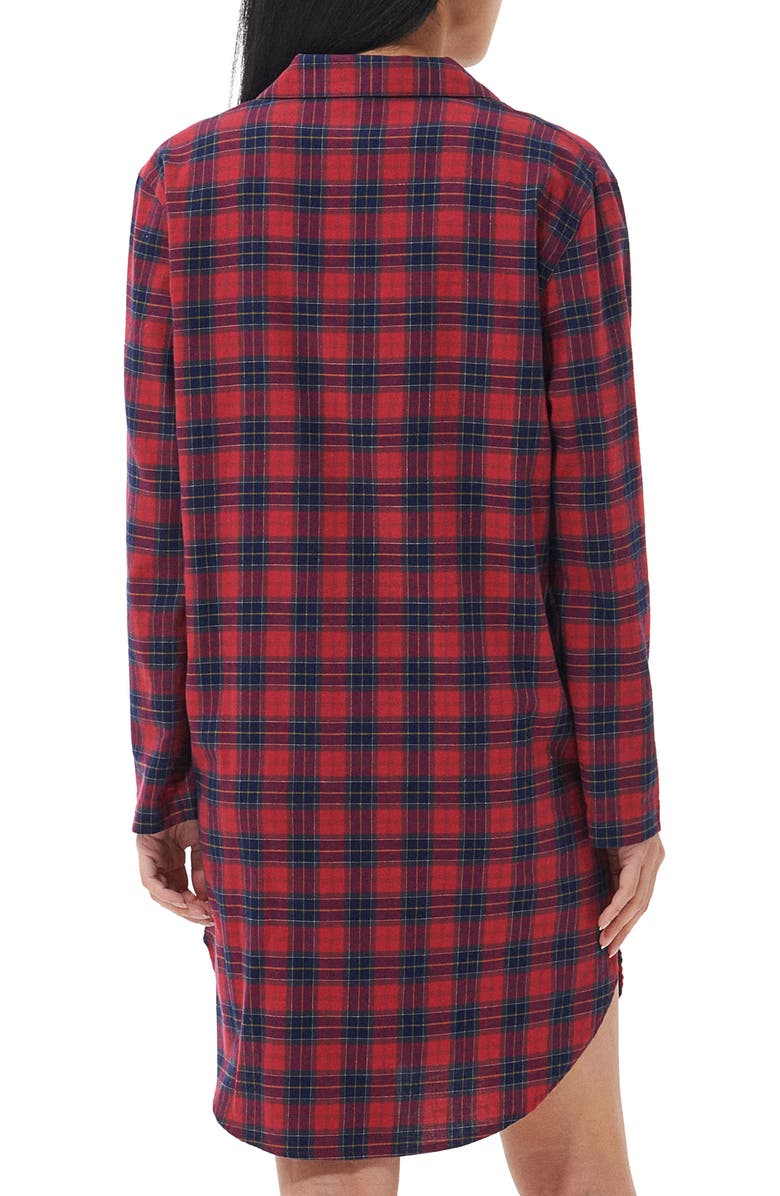 Barbour Etta Tartan Brushed Cotton Nightshirt, Alternate, color, Small Red Tartan
