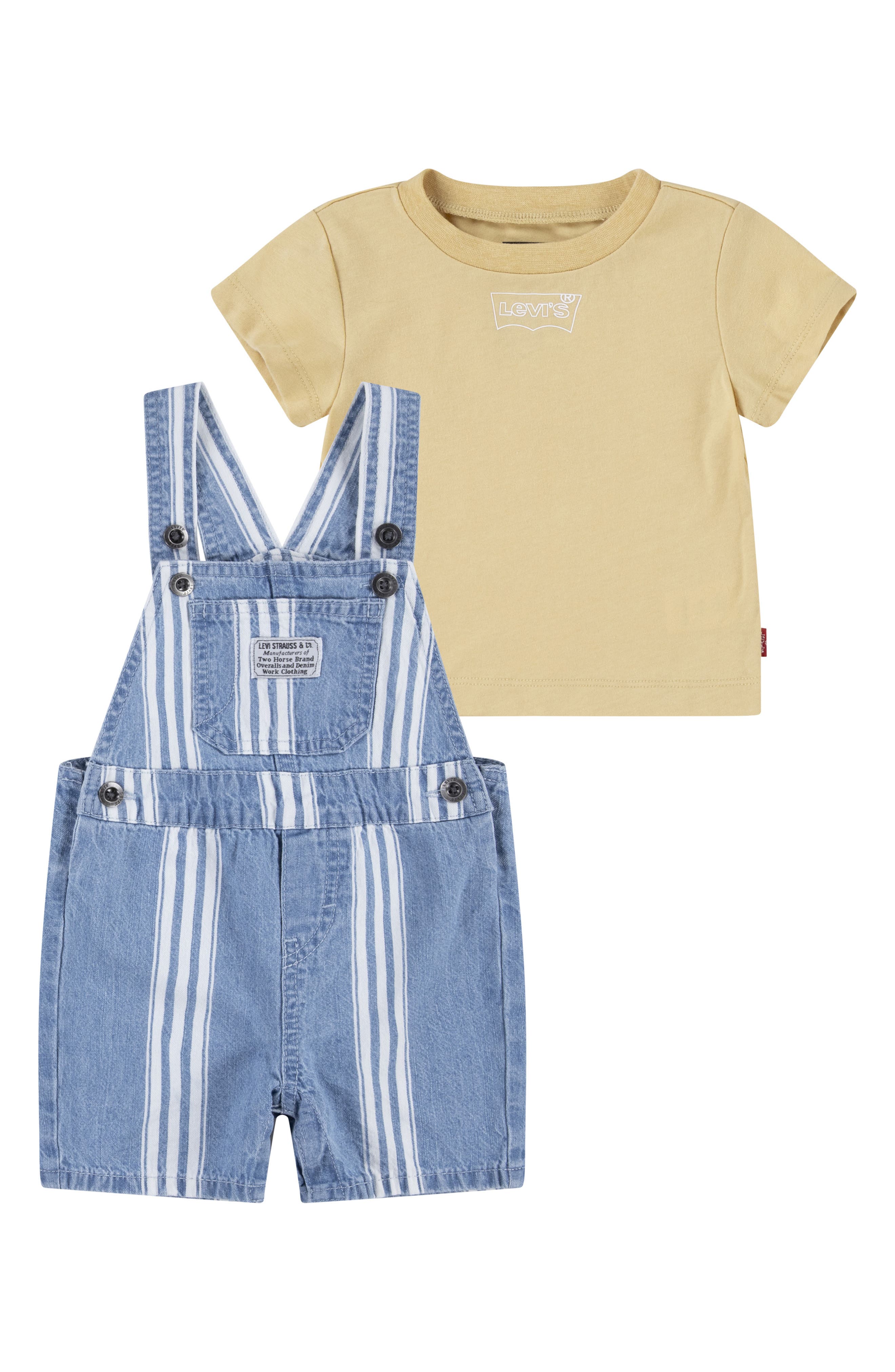 Levi's® Batwing T-Shirt & Denim Shortalls Set