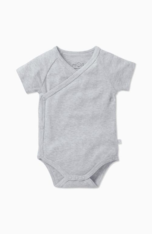 Mori Kids' Short Sleeve Kimono Bodysuit In Gray