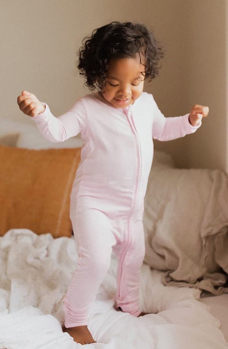 Bellabu Bear Kids' Blush Convertible Footie Pajamas, Alternate, color, Light Pink