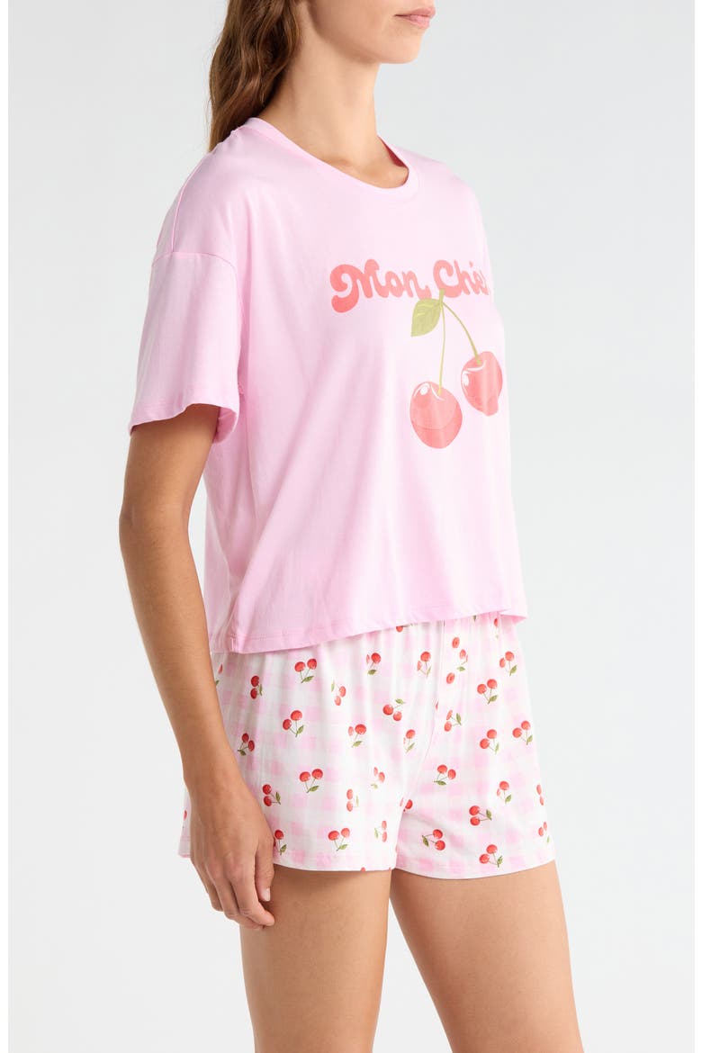 T-Shirt & Boxers Jersey Short Pajamas, Alternate, color, PINK