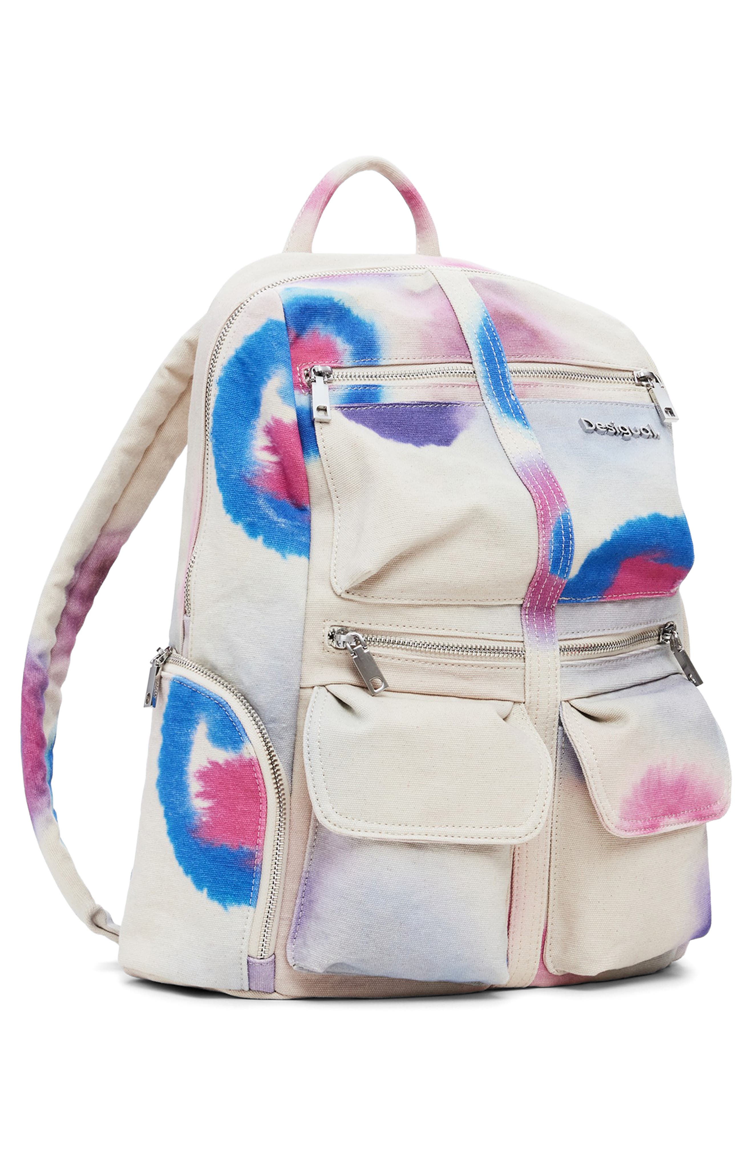 Desigual Large Tie Dye Denim Backpack, Alternate, color, 